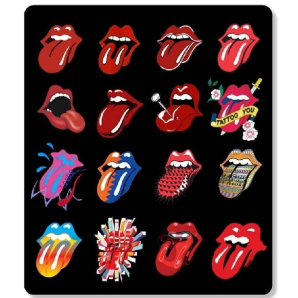 Rolling Stones Other - New The Rolling Stones Plush Fleece Gift Throw Blanket Red Lips Tongue Logos NIP